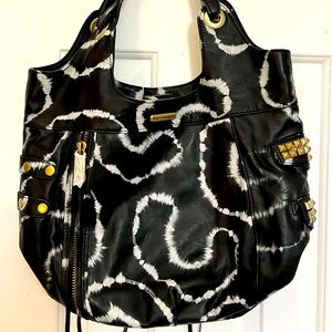 NWOT Rebecca Minkoff leather tie dye bag black VINTAGE